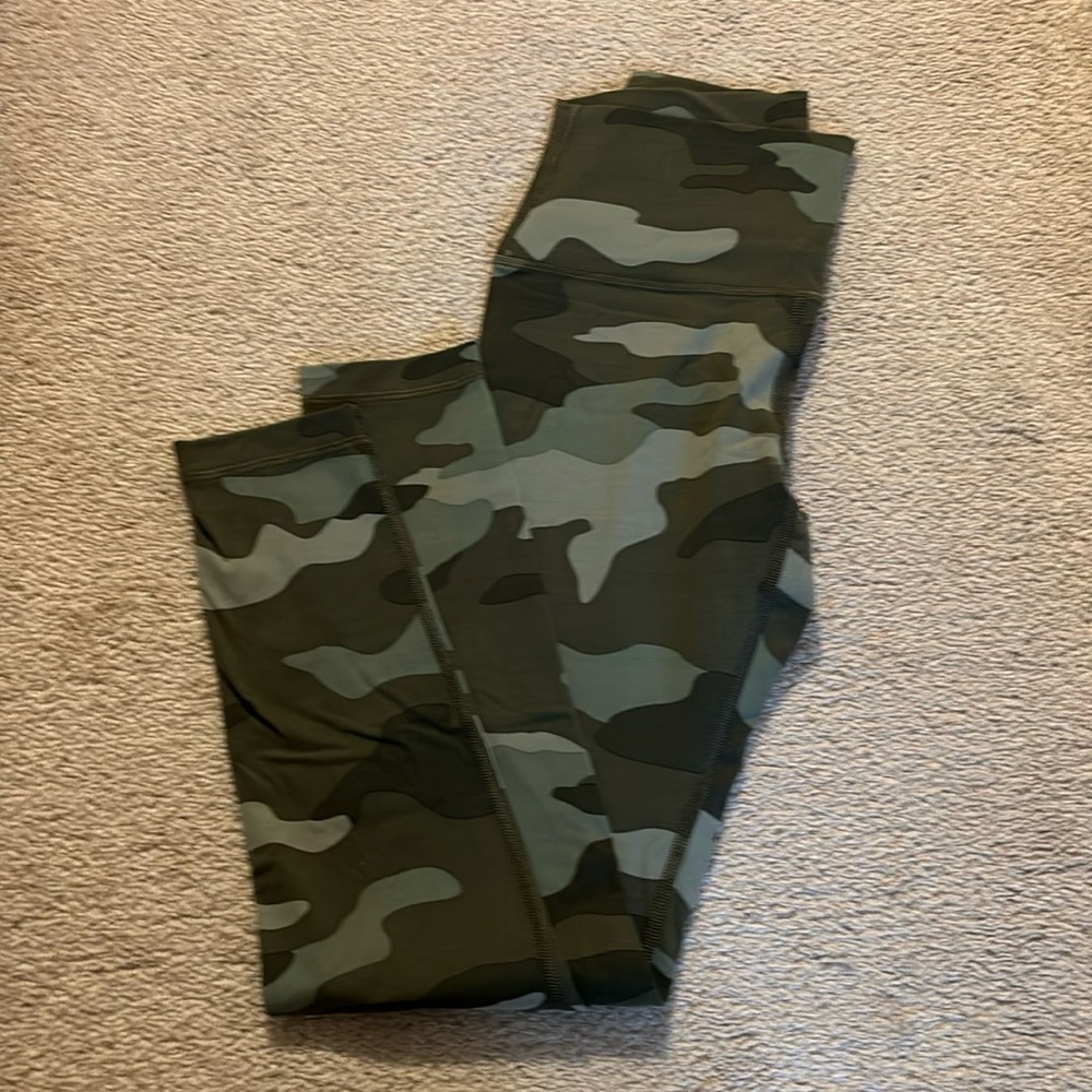 Green camo leggings.